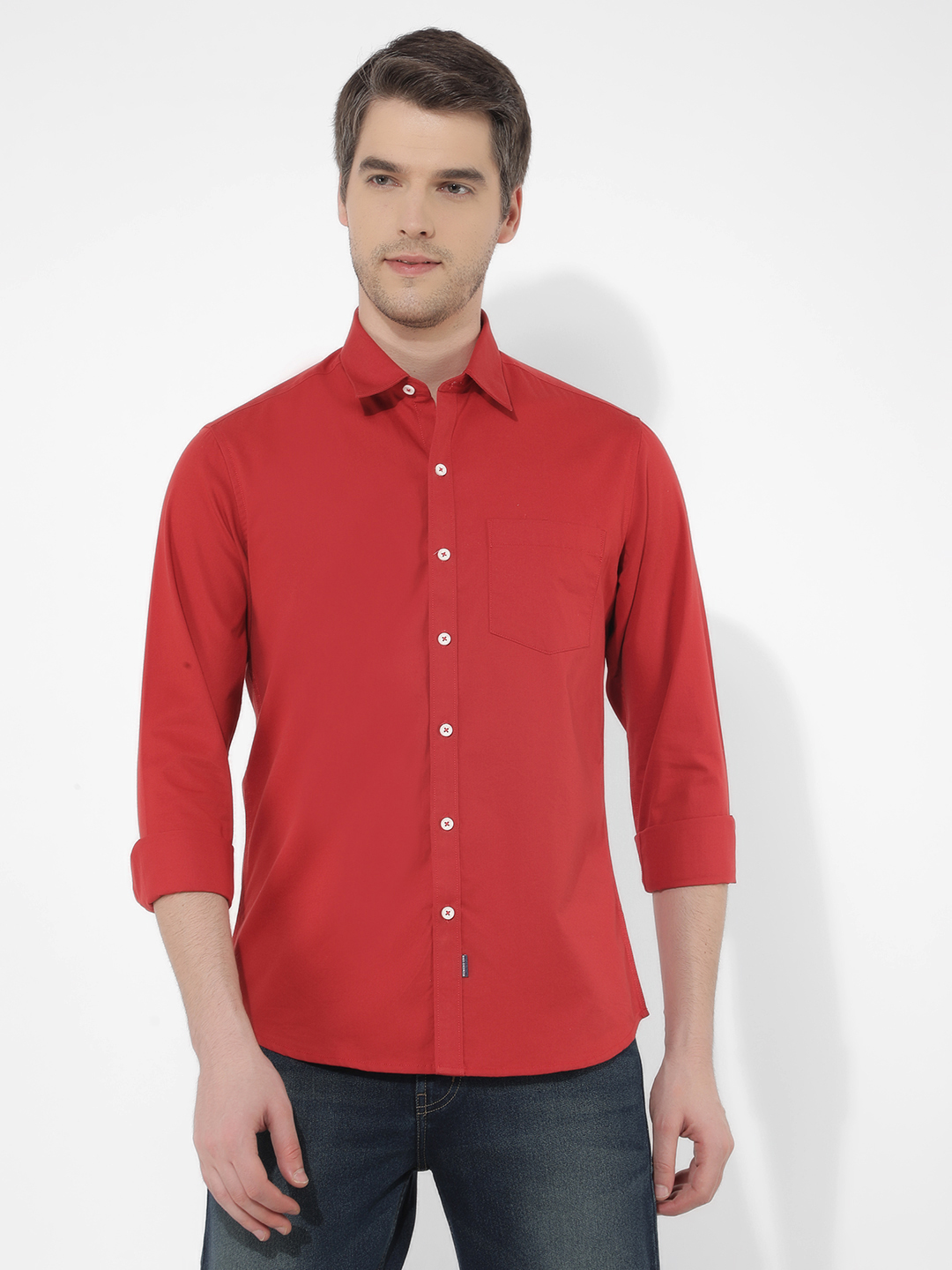 Numero Uno Men Solid Red Shirt